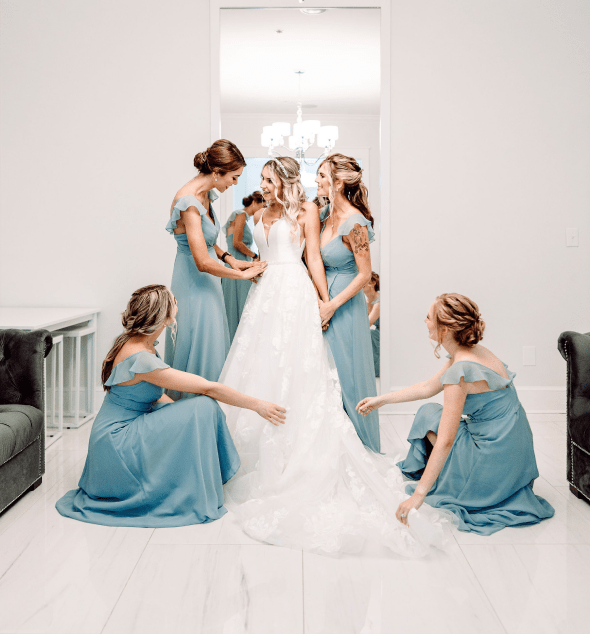 image of bride with her bridesmaids