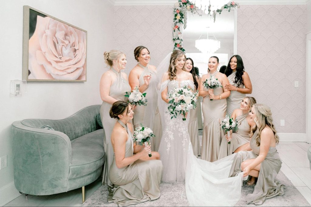 image of bride with her bridesmaid
