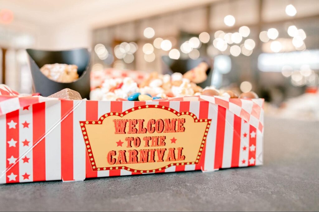 image of welcome to the carnival party tray