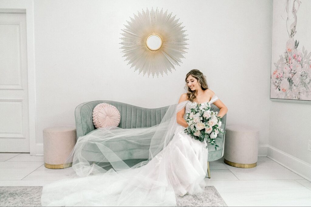 Image of a woman on wedding gown