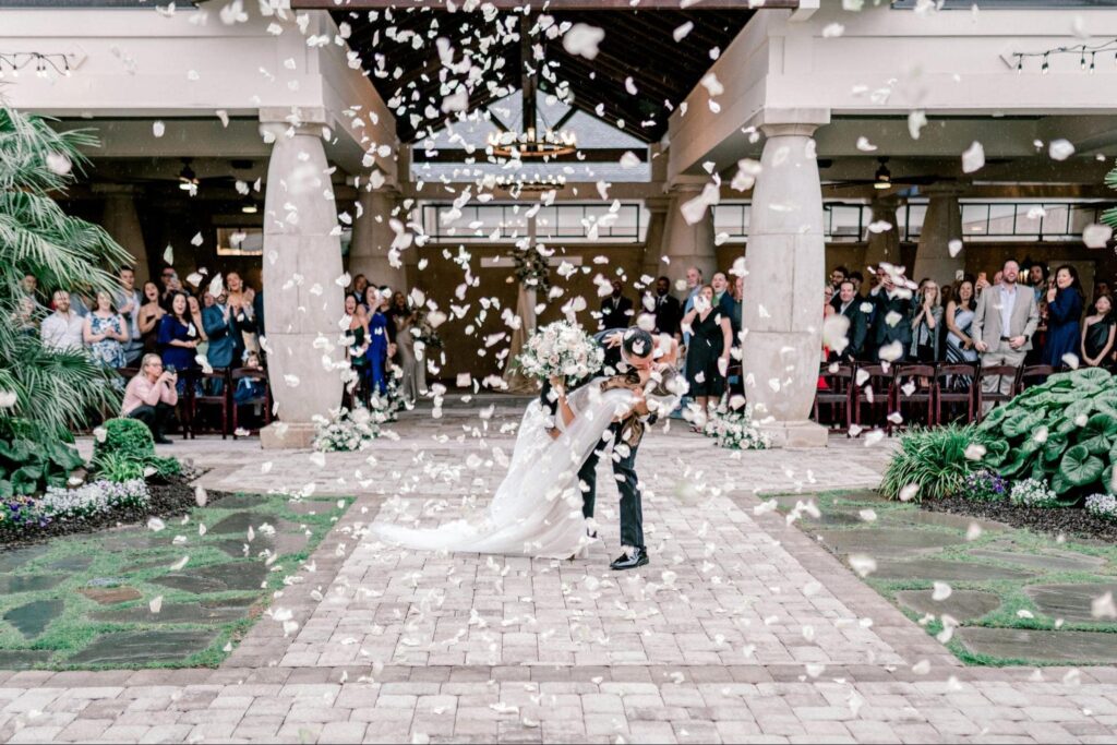 Elegant venue setup for a destination wedding Myrtle Beach couples will love at 21 Main Events.