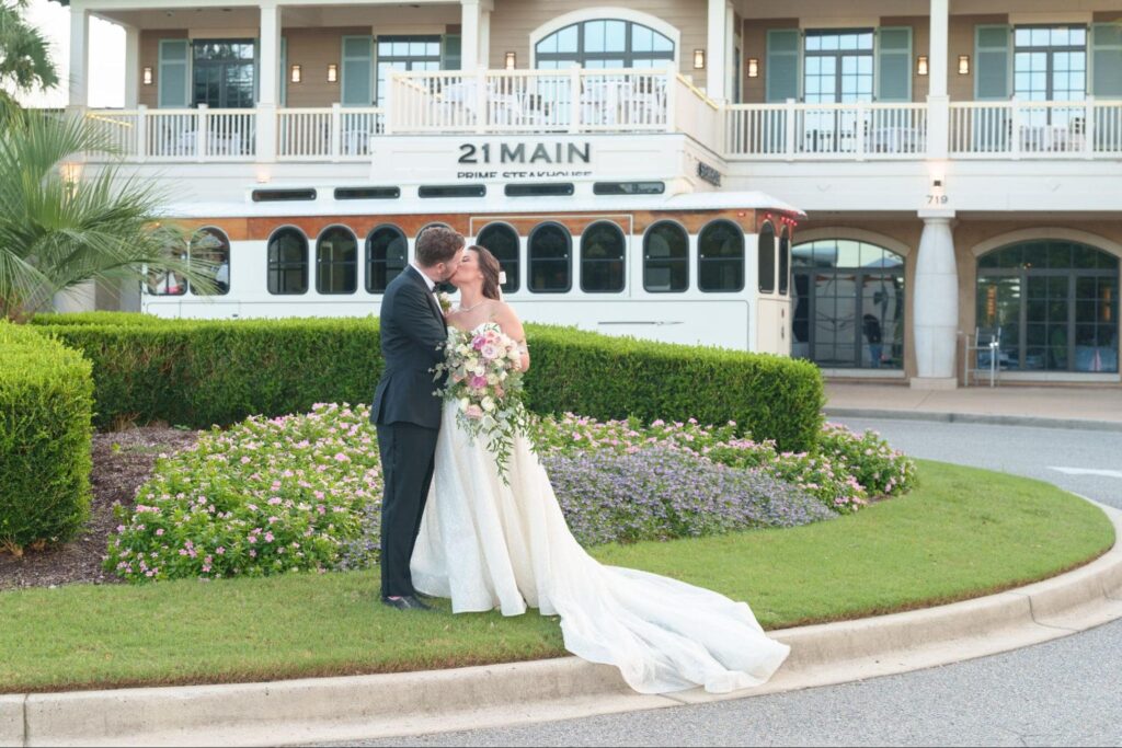 Elegant Myrtle Beach wedding setup at 21 Main Events