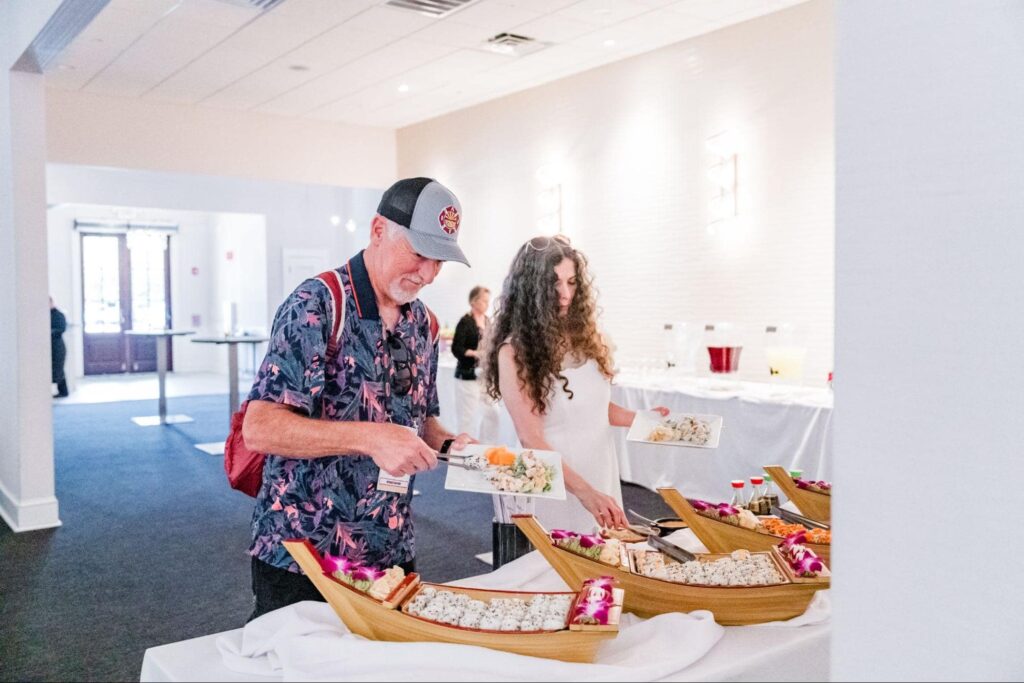 Elegant social gathering setup at 21 Main Events in North Myrtle Beach
