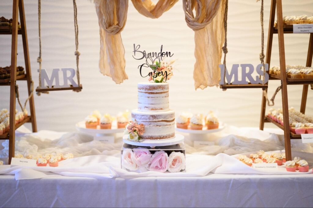 image of brandon and casey cake