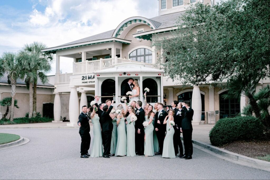 image of entourage in front of the 21 Main venue